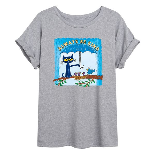 Juniors' Pete The Cat "Always Be Kind" Oversized Graphic Tee