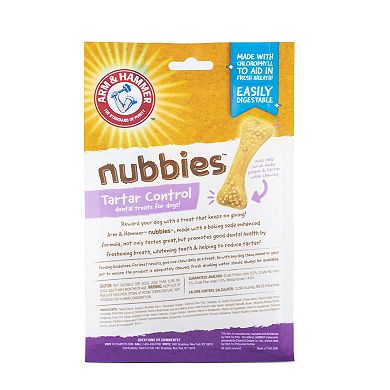 Arm & Hammer Dental Treats for Dogs, Nubbies, Small Size, Peanut Butter Flavor, 20 Count Bag