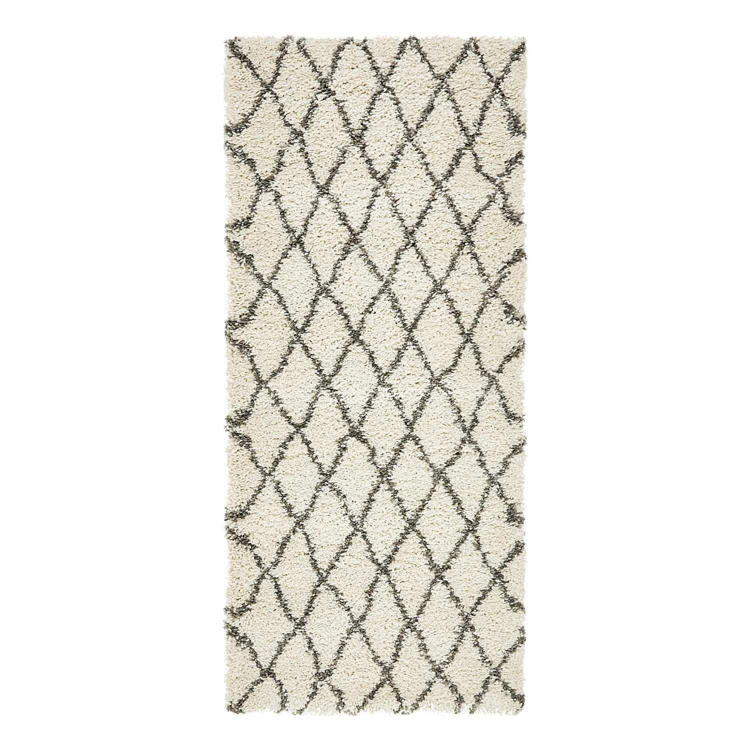 Unique Loom Teppich „Trellis“ – Marokkanisches Gitter-Design, Dunkelgrau, 61 X 183 Cm – Kinder- & Haustierfreundlich