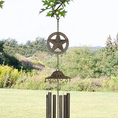 Carson Rustic Country Texas Wind Chime Wall Decor