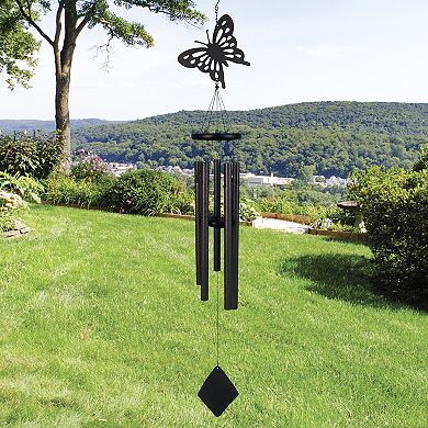 Carson Black Butterfly Wind Chime Wall Decor