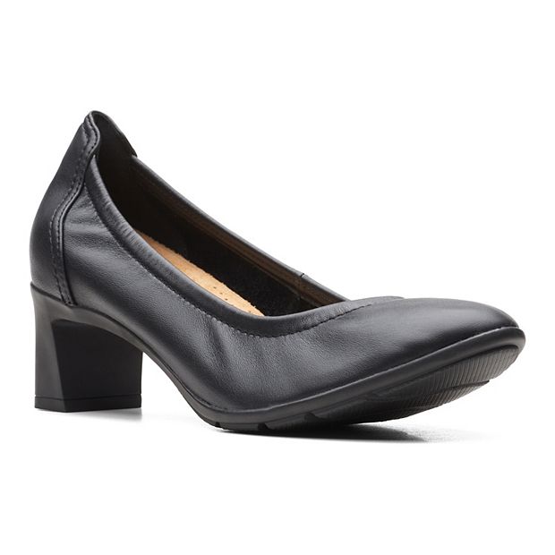 Clarks leather outlet heels