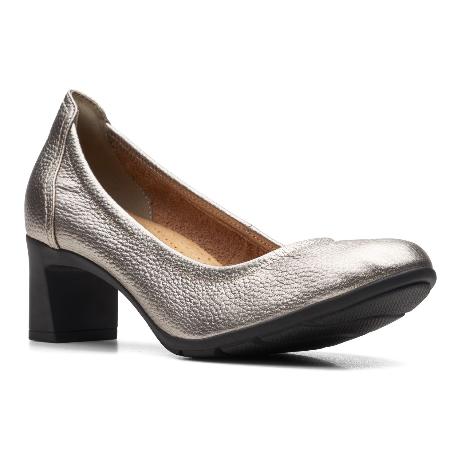 clarks heels for women dressy silver