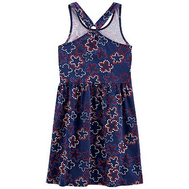 Girls 4-14 Carter's Floral Print Criss-Cross Jersey Dress