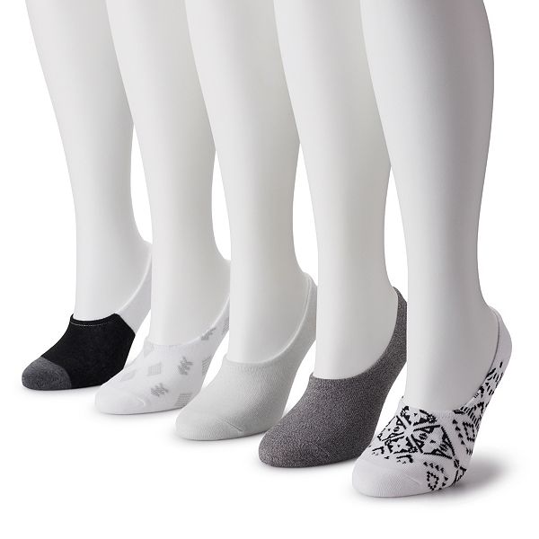 Womens Sonoma Goods For Life® 5-Pack No-Show Socks - Black White Geo