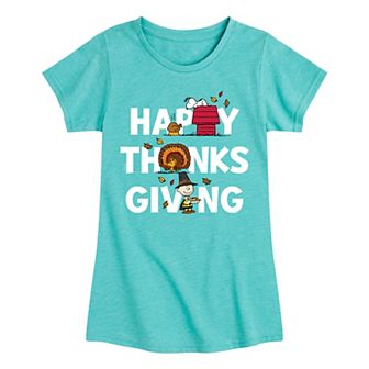 Girls 7-16 Peanuts Happy Thanksgiving Graphic Tee