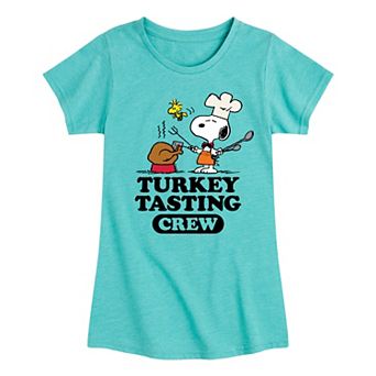 Girls 7-16 Peanuts Turkey Tasting Crew Graphic Tee