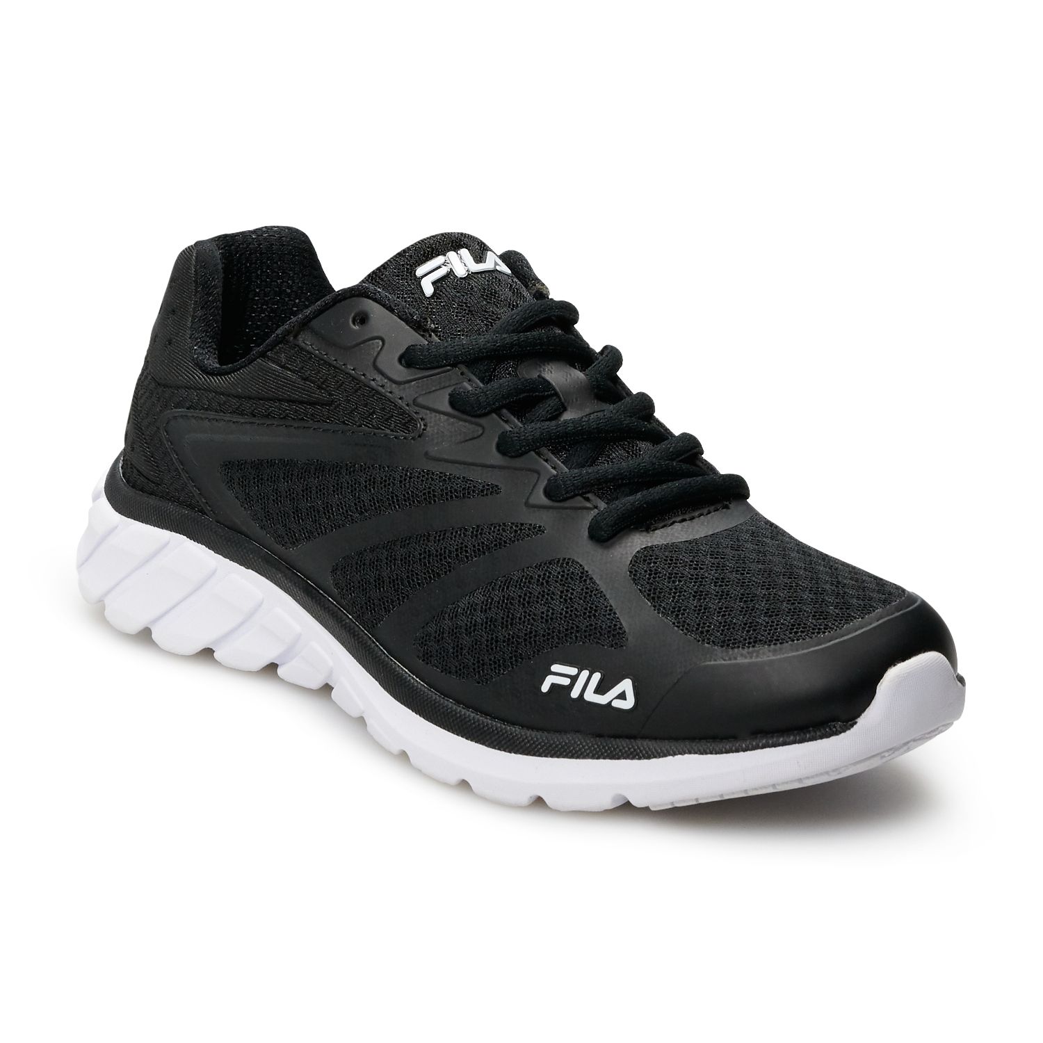 fila all black shoes womens