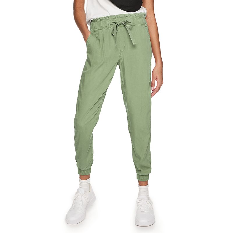 Juniors' SO High Rise Paperbag Jogger Pants, Girl's, Size: Medium, Med Green | Kohl's