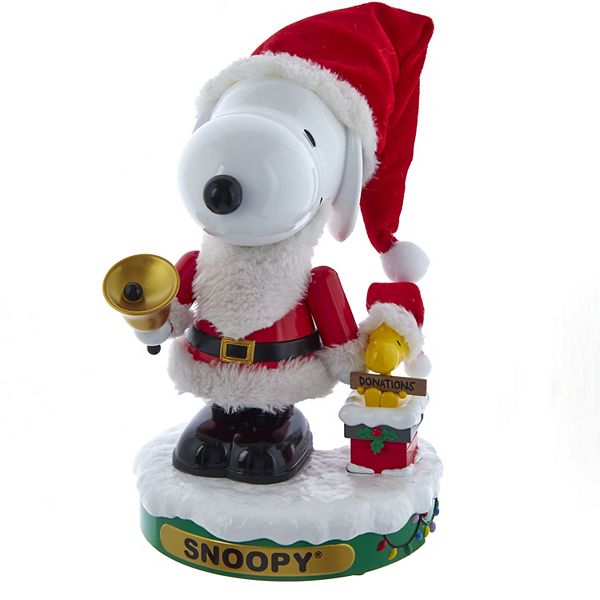 Peanuts Battery-Operated Musical Santa Snoopy Nutcracker, 10-Inch, Multicolored