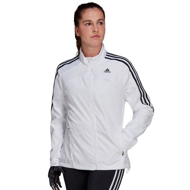 Women's adidas striped track on sale jacket