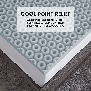 Dream Serenity Cool Point 2" Memory Foam Mattress Topper