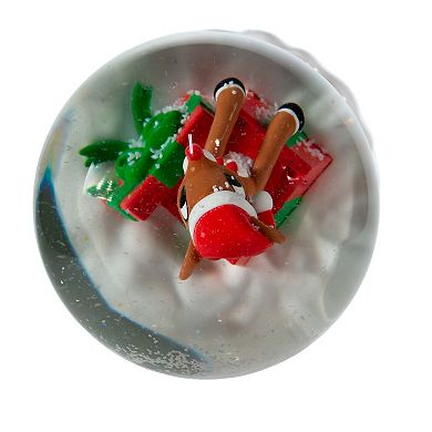 Rudolph In Present Christmas Water Globe Table Decor