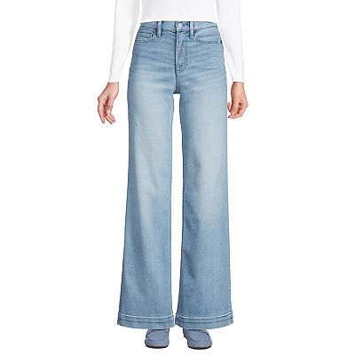 Lands' End Women's Denim High Rise Utility Cargo Ankle Jeans 6