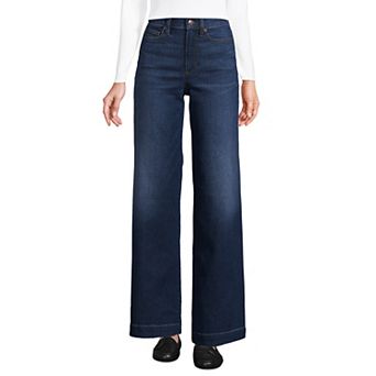 Women's Lands' End High-Rise Wide Leg Jeans
