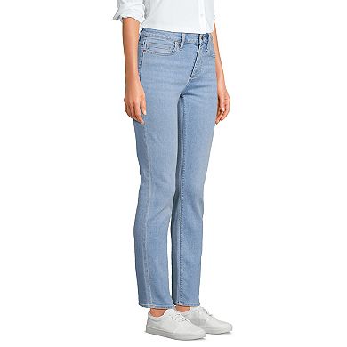 Women's Lands' End Tall Mid-Rise Straight Leg Jeans