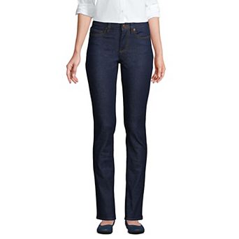 Women's Lands' End Tall Mid-Rise Straight Leg Jeans