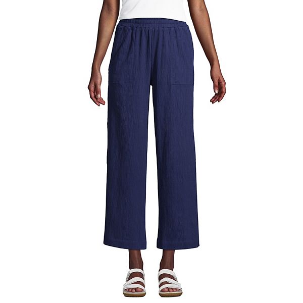 Women's Lands' End High-Rise Cropped Pull-On Pants