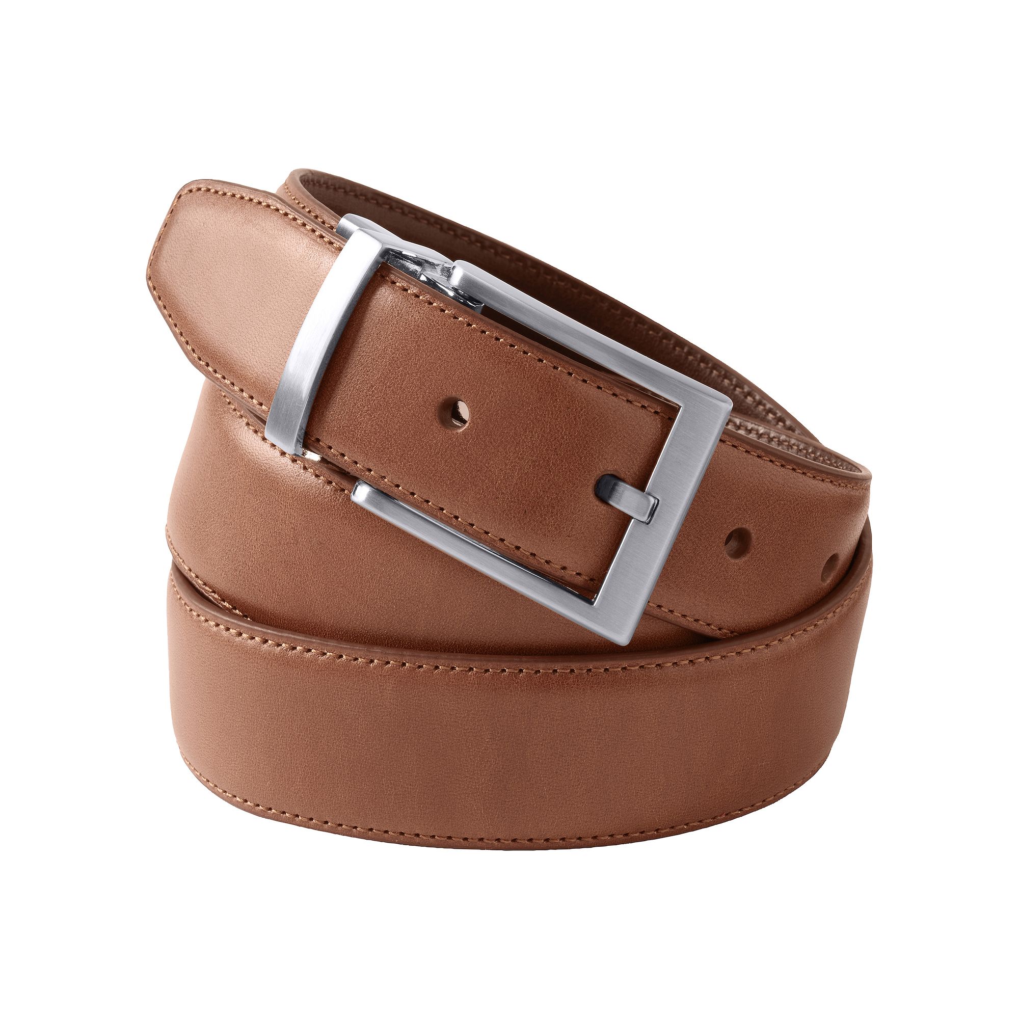 Mens Lands End Reversible Belt, Size: 32, Red Dark Brown