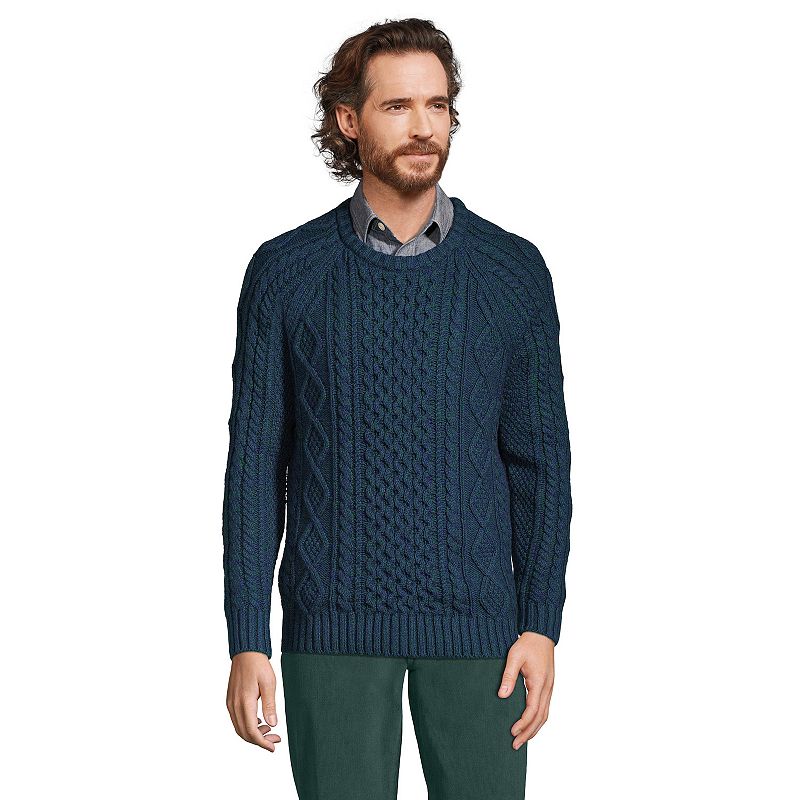 Mens Lands End Cable-Knit Sweater, Size: XS, Blue