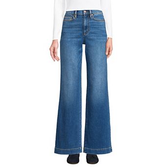 Women's Lands' End Tall High-Rise Wide Leg Jeans