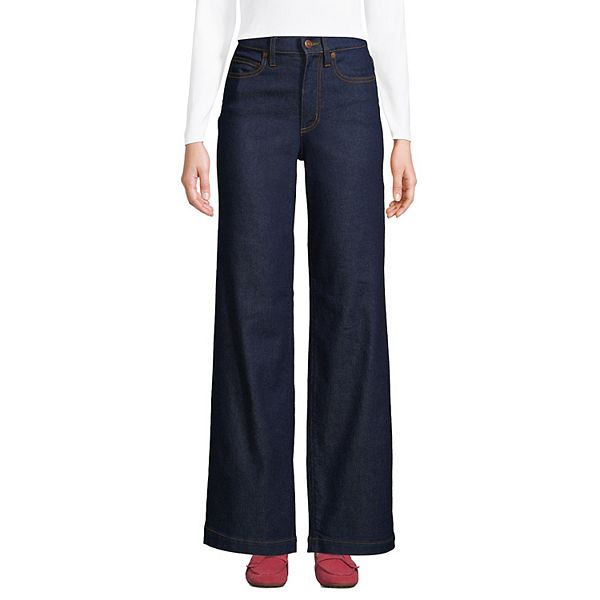 Women's Lands' End Tall High-Rise Wide Leg Jeans