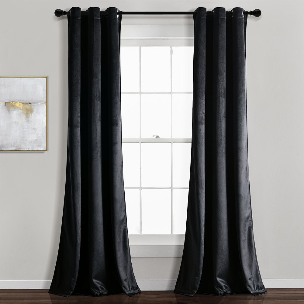 Lush Decor Prima Velvet Solid Light Filtering Set of two Window