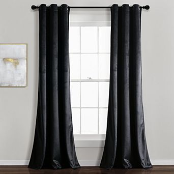 Lush Decor Prima Velvet Solid Light Filtering Set of two Window Curtain Panels