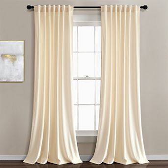 Lush Decor Prima Velvet Solid Light Filtering Set of two Window Curtain Panels