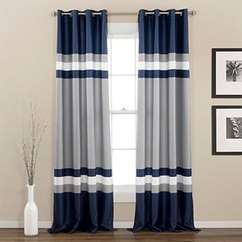 Lush Decor Alexander Stripe Light Filtering Set of 2 Window Curtain Panels