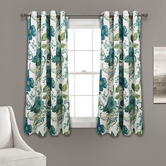 Lush Decor Floral Paisley Light Filtering Set of 2 Window Curtain Panels