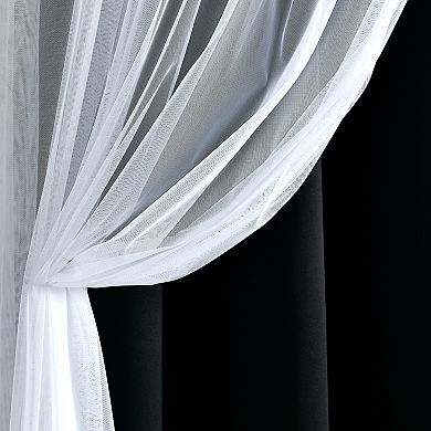Lush Decor Grommet Sheer Insulated Blackout Set of 2 Window Curtain Panels