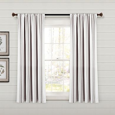 Lush Decor Farmhouse Stripe Yarn Dyed Set of 2 Window Curtain Panels