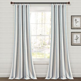 Lush Decor Farmhouse Stripe Yarn Dyed Set of 2 Window Curtain Panels