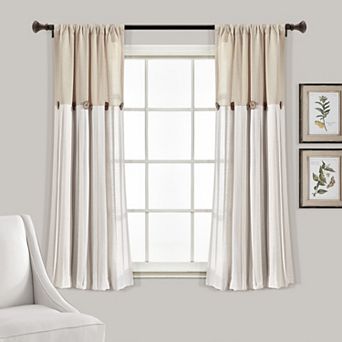 Lush Decor Linen Button Window Curtain Panel