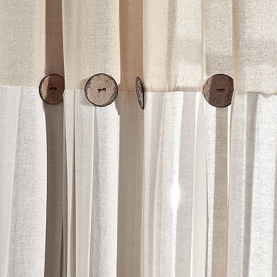 Lush Decor Linen Button Window Curtain Panel