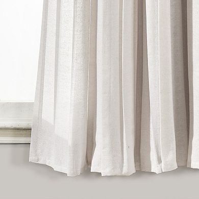 Lush Decor Linen Button Window Curtain Panel