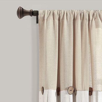 Lush Decor Linen Button Window Curtain Panel