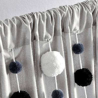 Lush Decor Boho Pom Pom Tassel Linen Window Curtain Panel