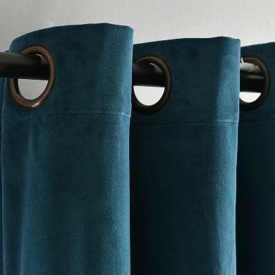 Lush Decor Prima Velvet Solid Light Filtering Grommet Set of 2 Window Curtain Panels