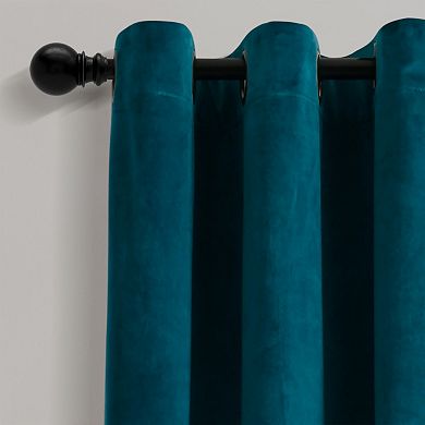 Lush Decor Prima Velvet Solid Light Filtering Grommet Set of 2 Window Curtain Panels