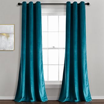 Lush Decor Prima Velvet Solid Light Filtering Grommet Set of 2 Window Curtain Panels