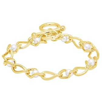 MC Collective Amedea Simulated Pearl Toggle Bracelet