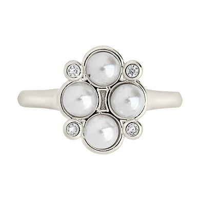 MC Collective Cosetta Simulated Pearl & Cubic Zirconia Ring