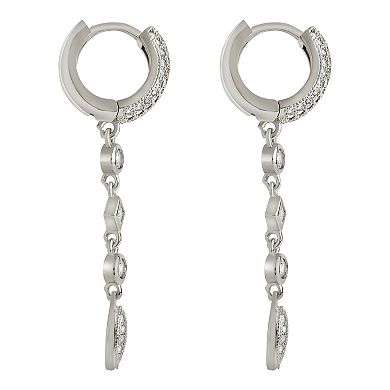 MC Collective Cubic Zirconia Malin Drop Hoop Earrings
