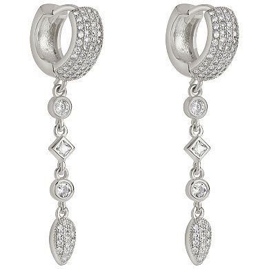 MC Collective Cubic Zirconia Malin Drop Hoop Earrings