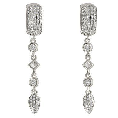 MC Collective Cubic Zirconia Malin Drop Hoop Earrings