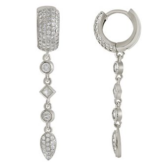 MC Collective Cubic Zirconia Malin Drop Hoop Earrings