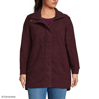 Plus Size Lands' End Boucle Coat