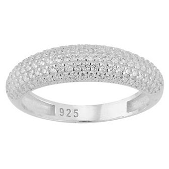 Sunkissed Sterling Cubic Zirconia Pave Dome Ring